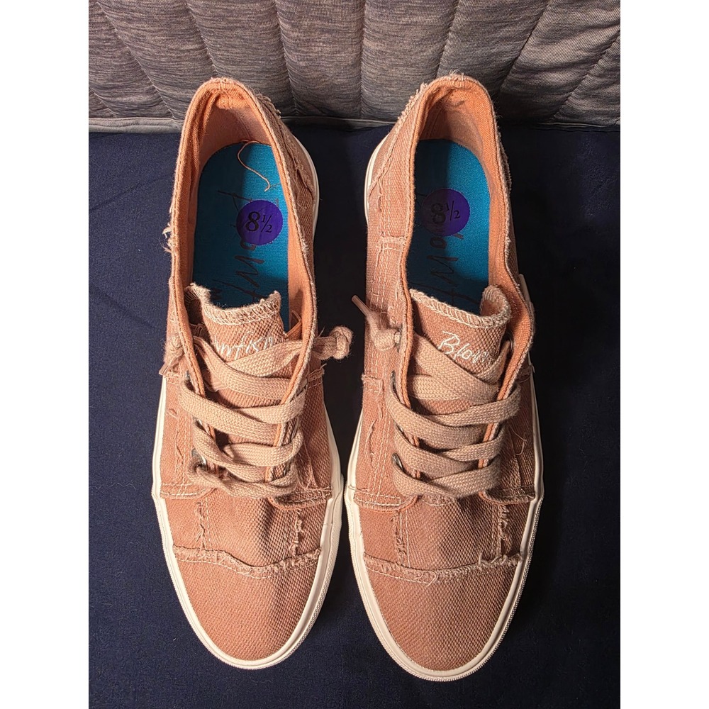 626 Blowfish Malibu Play Pink Canvas Distressed Slip On Sneakers Womens 8.5